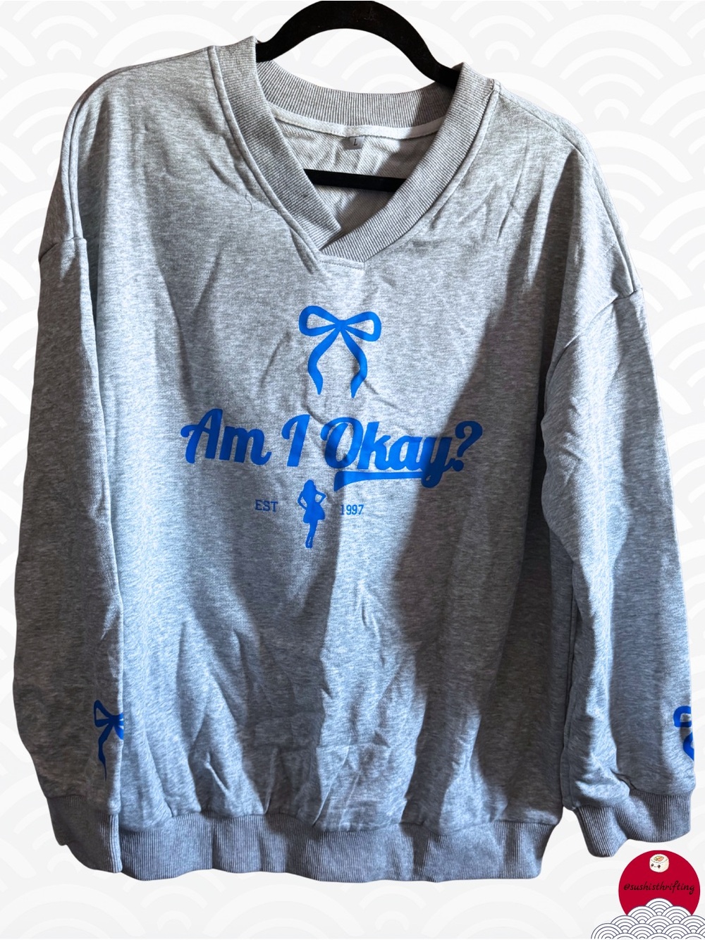 Am I Okay? Bow Oversized Sweatshirt
